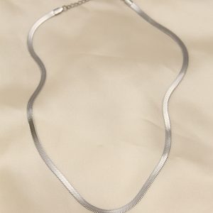 316L Çelik Silver Renk 45 cm İtalyan Zincir Model Kadın Kolye - Görsel 1