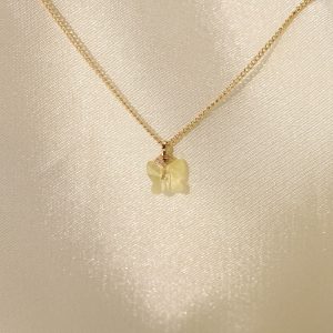 Zirkon Taşlı Sarı Renk Minimal Kelebek Kolye - Görsel 1