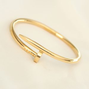 316L Çelik Gold Renk Çivi Model Bileklik - Görsel 1