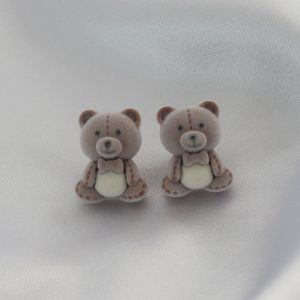 Açık Kahverengi Renk Ayıcık Teddy Kadın Küpe - Görsel 1