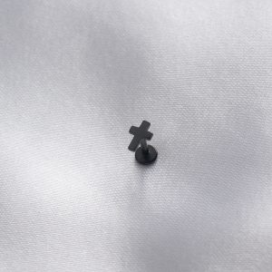 316L Cerrahi Çelik Siyah Renk Tragus Piercing - Görsel 1
