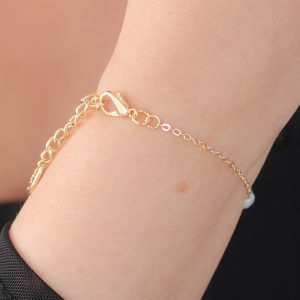 Gold Renk İnci Boncuk Model Kadın Bileklik - Görsel 2