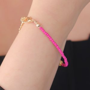 Pembe Boncuk Model Balık Figür Kadın Bileklik - Görsel 2