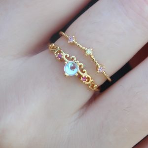 Gold Renk Zirkon Taşlı Taç Model Kadın Yüzük - Görsel 3