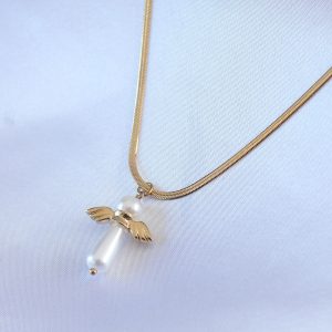 316L Çelik Gold Renk İtalyan Zincir Model Piyon Figür Kadın Kolye - Görsel 1