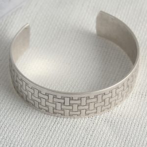 Otantik Gümüş Renk Motif İşleme Detay Plaka Erkek Bileklik - Görsel 2