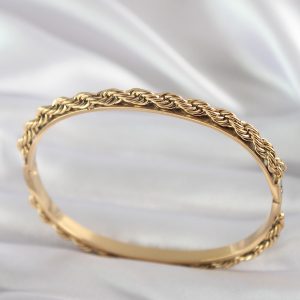 316L Çelik Gold Renk Burgu Zincir Model Kadın Kelepçe - Görsel 1