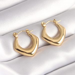 316L Çelik Gold Renk Kadın Küpe - Görsel 1