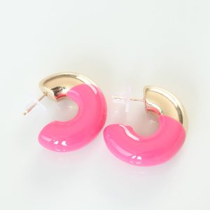 CCB Pembe Gold Çift Renk Küpe - Görsel 1