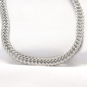 316L Çelik Silver Renk Balık Sırtı Zincir Kolye - Görsel 1