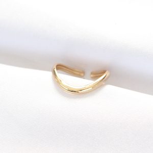Yassı Gold Renk Ayarlanabilir Yüzük - Görsel 1