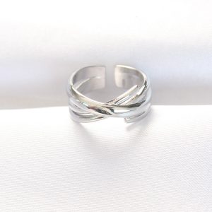 Kalın Silver Renk Ayarlanabilir Yüzük - Görsel 1