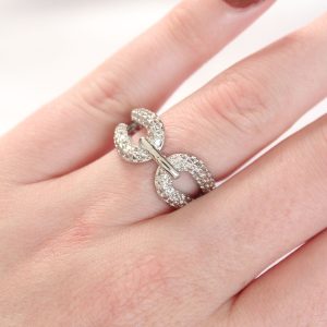 Zirkon Taşlı Silver Renk Ayarlanabilir Yüzük - Görsel 2