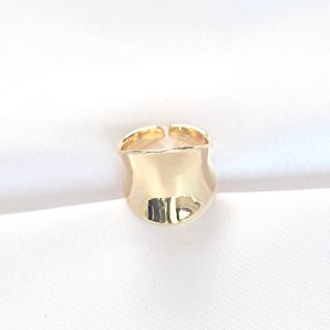 Gold Renk Ayarlanabilir Kavisli Ayna Yüzük - Görsel 2
