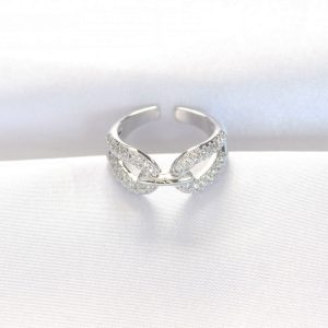 Zirkon Taşlı Silver Renk Ayarlanabilir Yüzük - Görsel 1