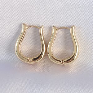 Pirinç Gold Renk İçi Boş Gül Küpe - Görsel 1