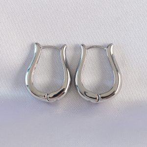 Pirinç Gümüş Renk İçi Boş Gül Küpe - Görsel 1