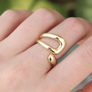 Pirinç Gold Renk Ayarlanabilir Yüzük - Görsel 1