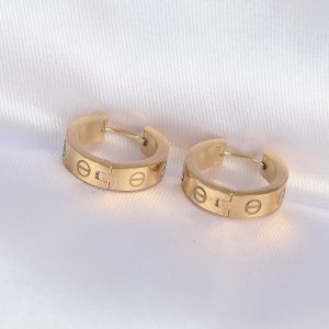 316L Çelik Gold Renk Model Halka Küpe - Görsel 1
