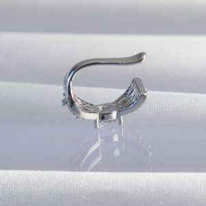 Pirinç Gümüş Renk Zirkon Taş Kaplama Earcuff Küpe - Görsel 2