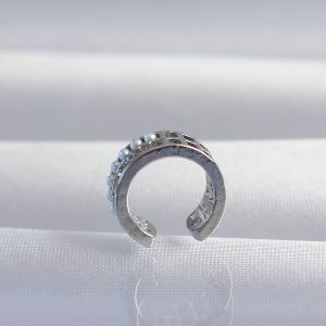 Pirinç Gümüş Renk İncili Baget Taşlı Earcuff Küpe - Görsel 2