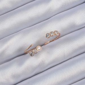 Xuping Rose Renk Zirkon Taşlı Su Yolu Küpe - Görsel 2