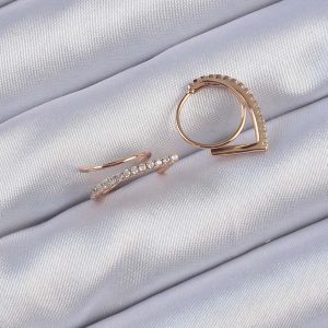 Xuping Rose Renk Zirkon Taşlı Geometrik Küpe - Görsel 2