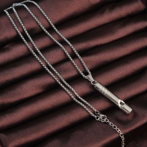 Acil Durum Düdüğü 316L Çelik Kararma Yapmaz Yüksek Desibel Kolye Unisex - Görsel 4