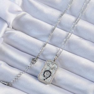 316L Çelik Zincir Gümüş Renk Zirkon Taşlı Minimal Papatya Figürlü Tarot Kolye - Görsel 2