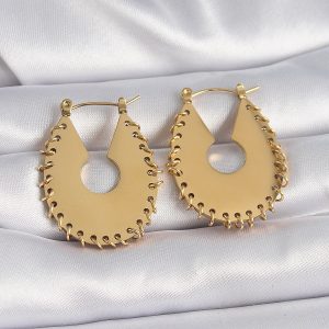 316L Çelik Gold Renk Kadın Küpe - Görsel 1