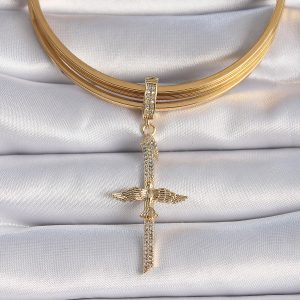 Pirinç Gold Renk Zirkon Taş Detaylı Elif Model Anka Kuşu Figür Ajda Charm - Görsel 2