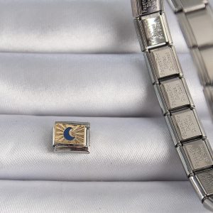 316L Çelik Gümüş Renk Gold Hilal İşlemeli Nomination Charm - Görsel 2