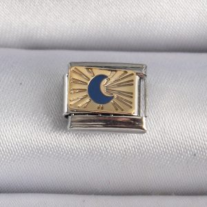 316L Çelik Gümüş Renk Gold Hilal İşlemeli Nomination Charm - Görsel 1