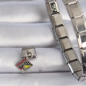 316L Çelik Gümüş Renk Sallantı Defter Figür Nomination Charm - Görsel 2