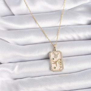 316L Çelik Gold Renk Zincir Boğa Burcu Zirkon Taşlı Kadın Kolye - Görsel 2