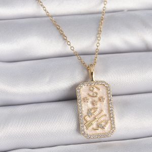 316L Çelik Gold Renk Zincir Yengeç Burcu Zirkon Taşlı Kadın Kolye - Görsel 1