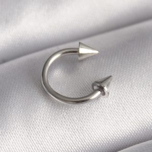 316L Çelik Gümüş Renk Halka Çivi Model Kadın Piercing - Görsel 1