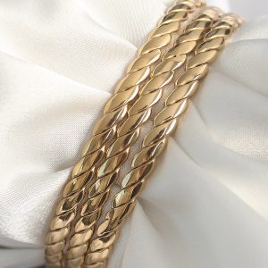 316L Çelik Gold Renk 60 mm Burma Ajda Model Kadın Bileklik - Görsel 1