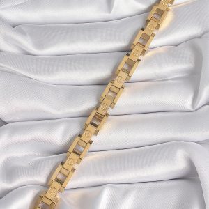 316L Çelik Gold Renk Unisex Bileklik - Görsel 2