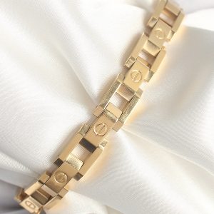 316L Çelik Gold Renk Unisex Bileklik - Görsel 1