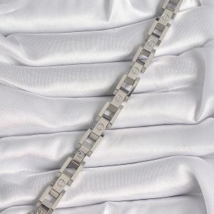 316L Çelik Gümüş Renk Unisex Bileklik - Görsel 2