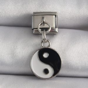 316L Çelik Gümüş Renk Sallantı YinYang Model Nomination Charm - Görsel 1