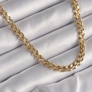 316L Çelik Gold Renk Zincir Kadın Kolye - Görsel 1