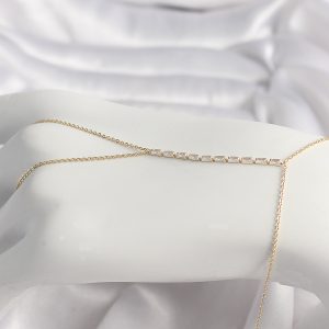 Pirinç Gold Renk Su Yolu Zirkon Taşlı Kadın Şahmeran - Görsel 1