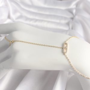 Pirinç Gold Renk Zirkon Taşlı Messika Model Kadın Şahmeran - Görsel 1