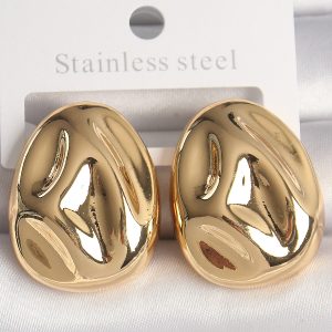 Pirinç Gold Renk İşlemeli Damla Model Kadın Küpe - Görsel 1