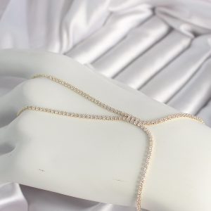 Pirinç Gold Renk Zirkon Taşlı Su Yolu Zirkon Taşlı Kadın Şahmeran - Görsel 1