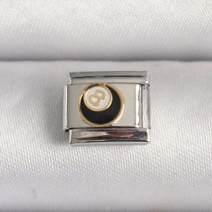 316L Çelik Gümüş Renk 8 Ball İşlemeli Nomination Charm - Görsel 1