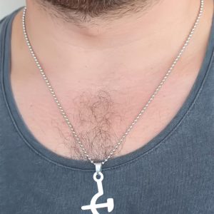 Silver Renk Metal Orak ve Balta Figürlü Erkek Kolye - Görsel 1