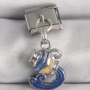 316L Çelik Gümüş Renk Sallantı Kova Burç Model Nomination Charm - Görsel 1